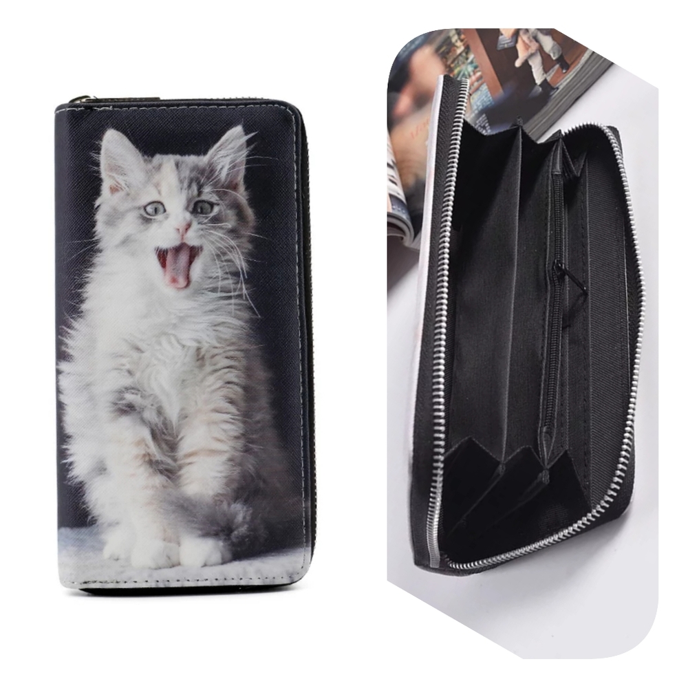 Cute Cat Theme Wallet- Brand New funny cat wallet
